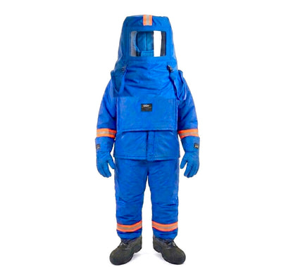 GERF® Kit de seguridad de traje criogénico impermeable | EPP de cuerpo completo | Gorro de buceo + Guantes certificados + Bolsa de transporte | -196 °C
